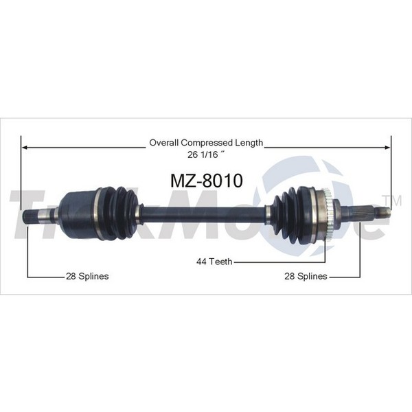 Surtrack Axle Cv Axle Shaft, Mz-8010 MZ-8010